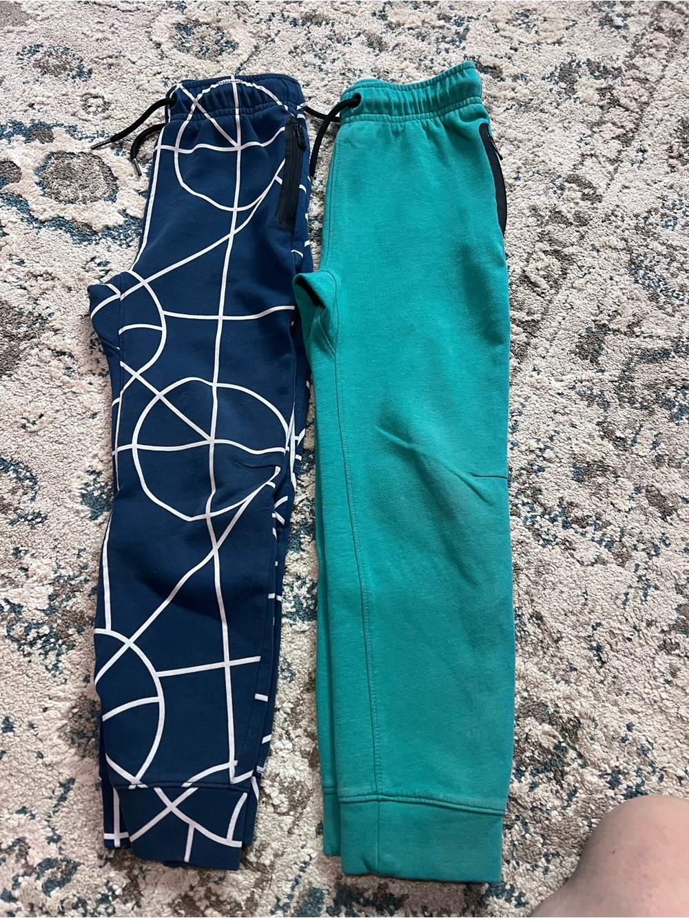 Old Navy Teal and Navy Kids Joggers with Graphic Lines